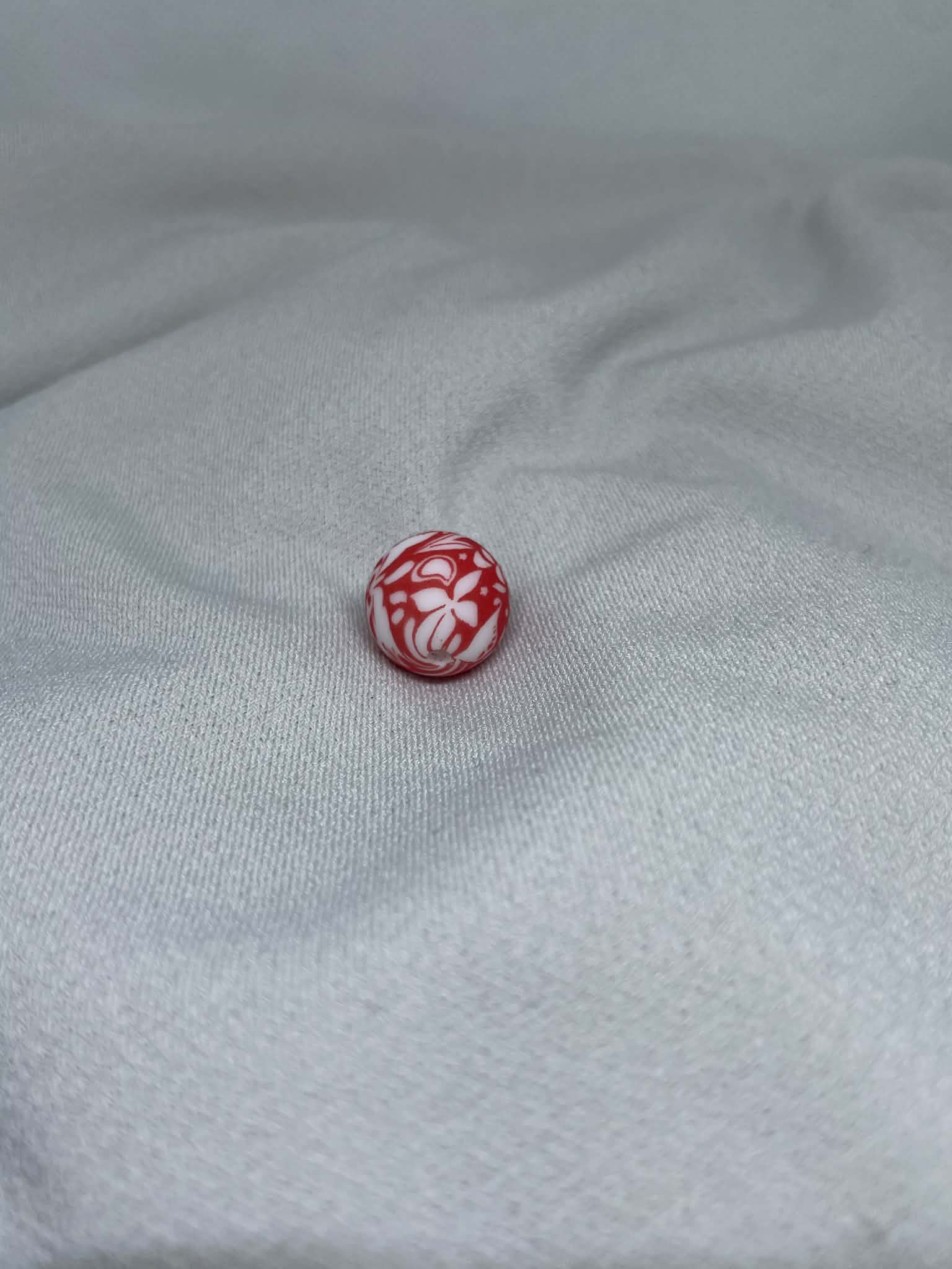 Perles Fleur Rouge et Blanche